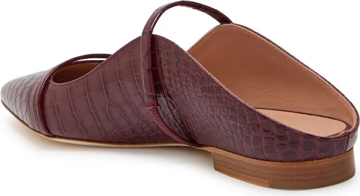 Malone Souliers Maureen Crocodile-effect Leather Mules - Image 2