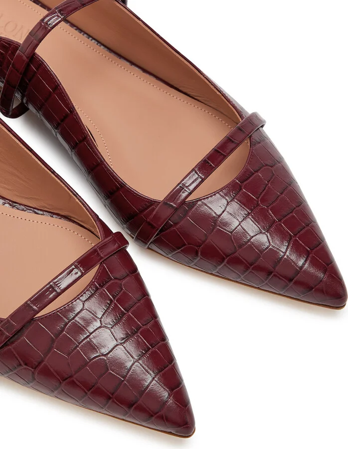 Malone Souliers Maureen Crocodile-effect Leather Mules - Image 3