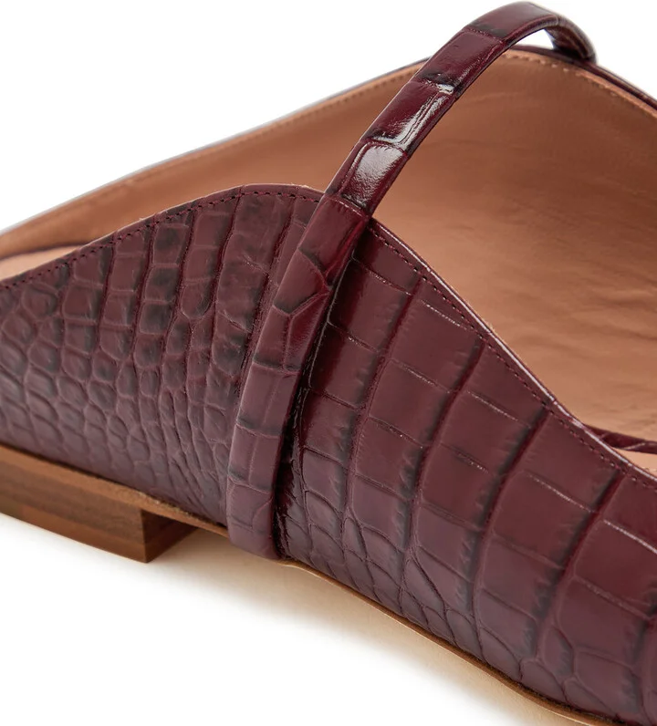 Malone Souliers Maureen Crocodile-effect Leather Mules - Image 4