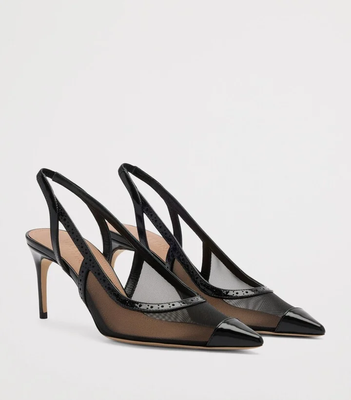 Malone Souliers Mesh Aubrey Slingback Pumps 70 - Image 3