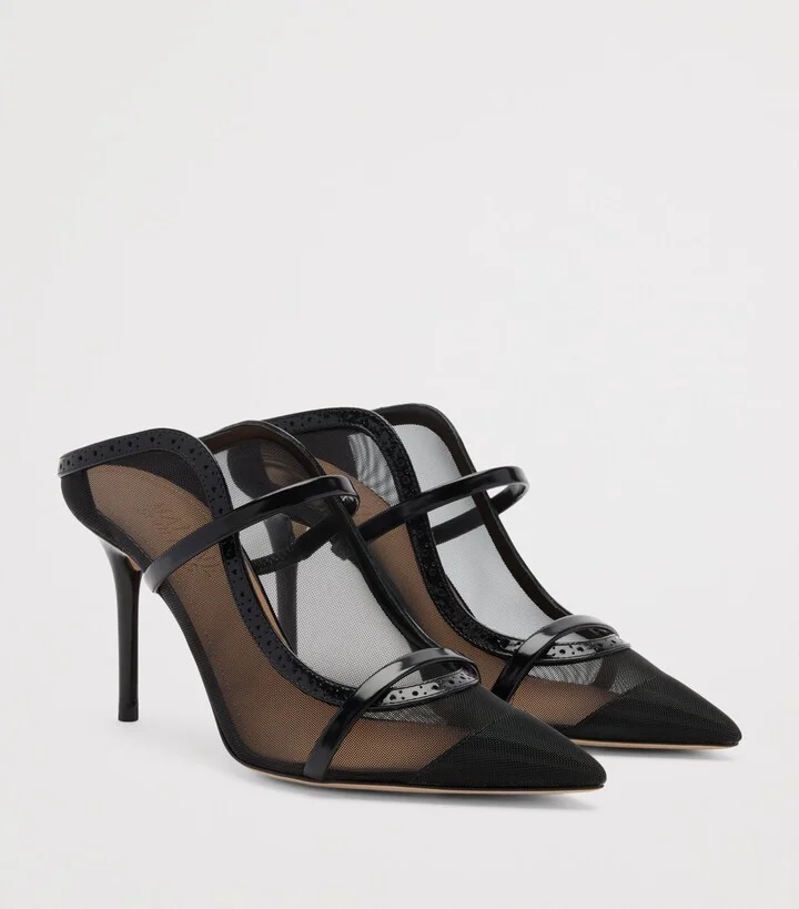 Malone Souliers Mesh Maureen Heeled Mules 85 - Image 3