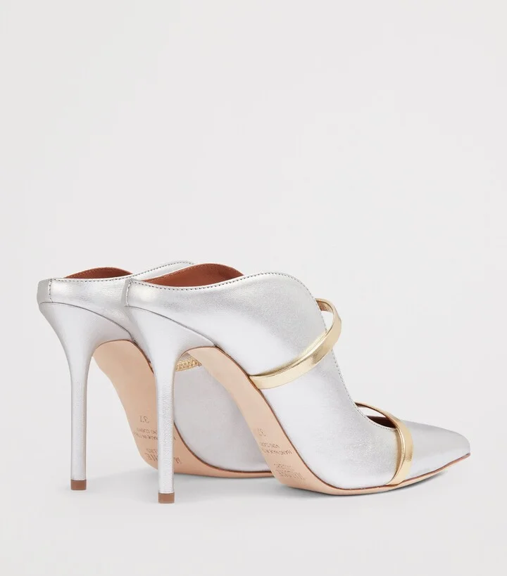 Malone Souliers Metallic Leather Maureen Mules 100 - Image 4