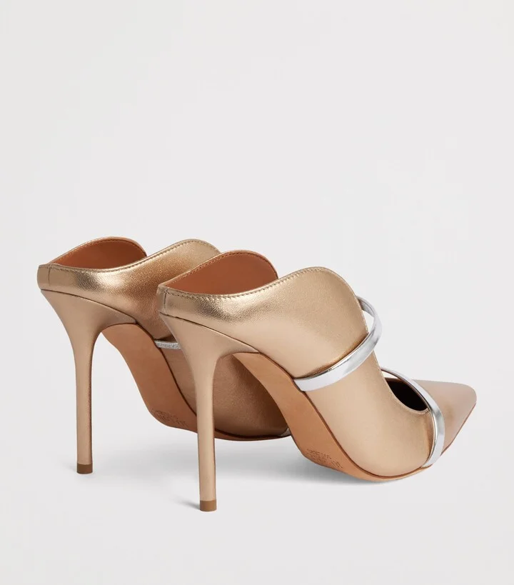 Malone Souliers Metallic Leather Maureen Mules 100 - Image 4