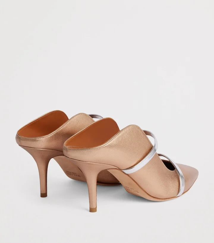 Malone Souliers Metallic Leather Maureen Mules 70 - Image 4