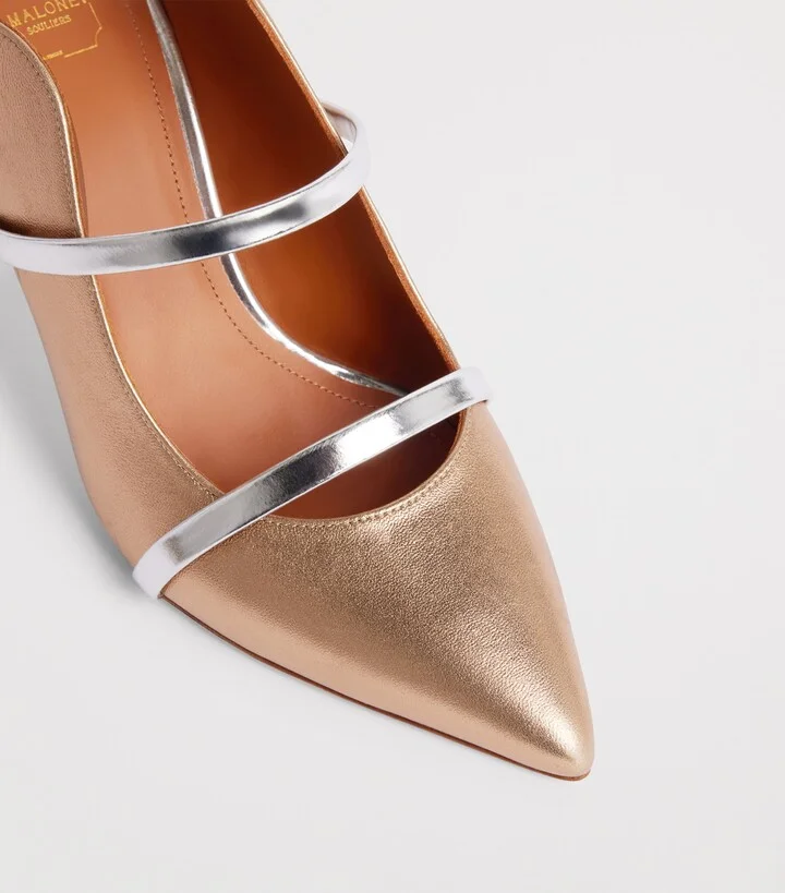 Malone Souliers Metallic Leather Maureen Mules 70 - Image 5