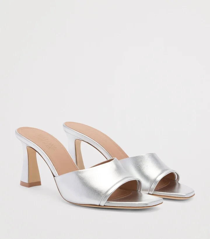 Malone Souliers Metallic Leather Roxanne Mules 70 - Image 3