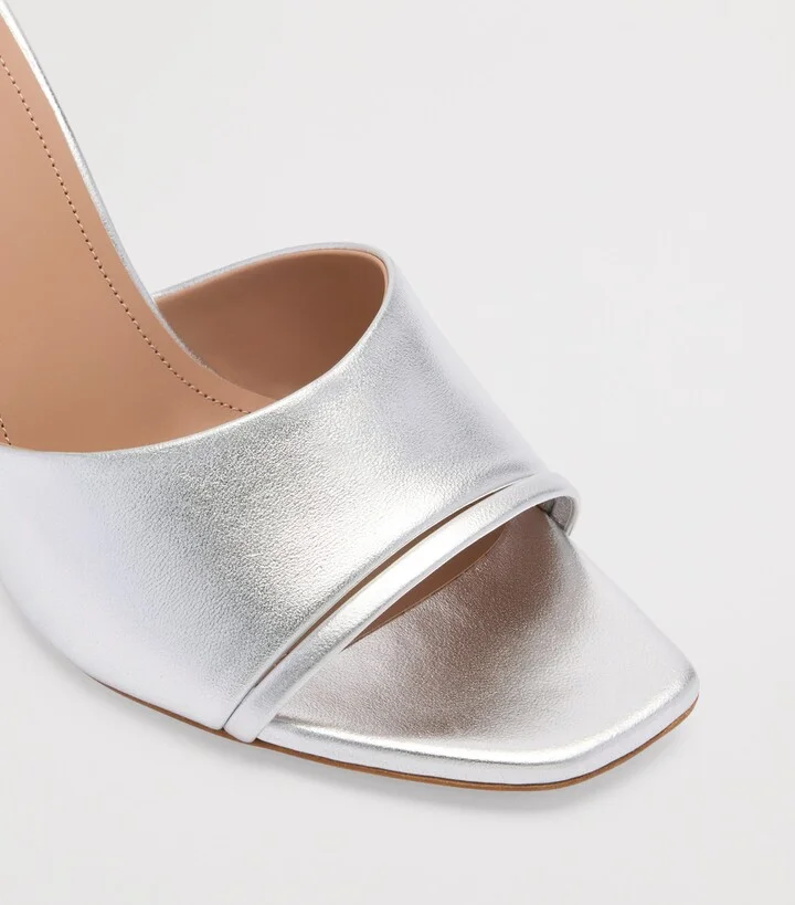 Malone Souliers Metallic Leather Roxanne Mules 70 - Image 5