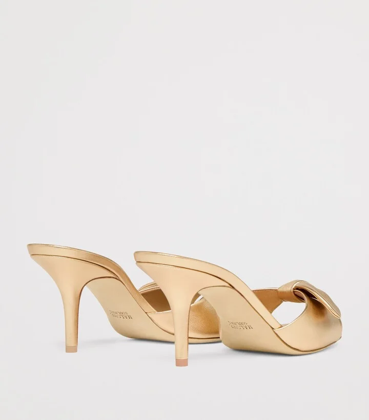 Malone Souliers Metallic Leather Vargas Heeled Sandals 70 - Image 4