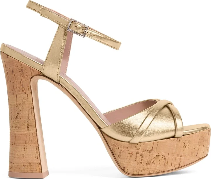 Malone Souliers Metallic Nappa Keaton Heeled Sandal 125