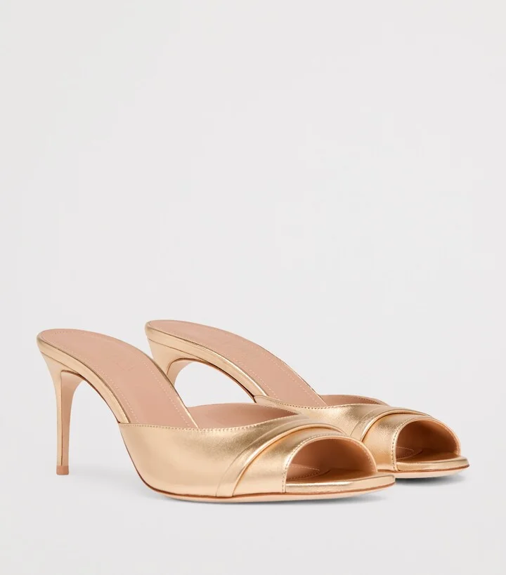 Malone Souliers Metallic Nappa Lumi Heeled Sandals 70 - Image 3