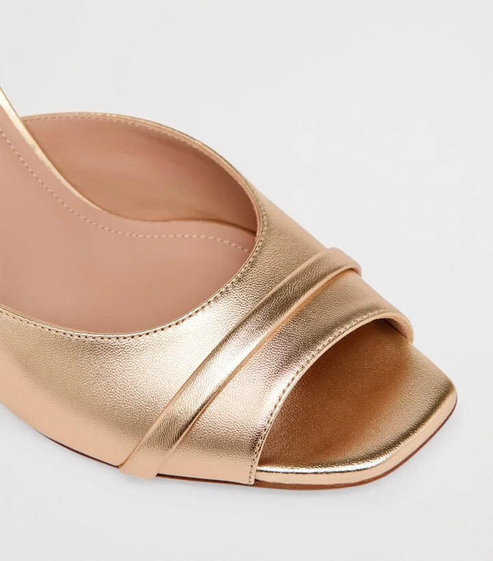 Malone Souliers Metallic Nappa Lumi Heeled Sandals 70 - Image 5