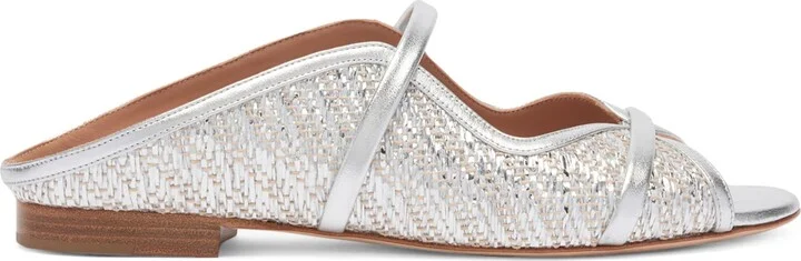 Malone Souliers Metallic Raffia Norah Sandals