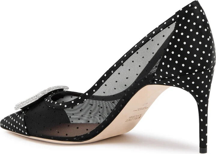 Malone Souliers Monroe 70 Polka-dot Mesh Pumps - Image 2