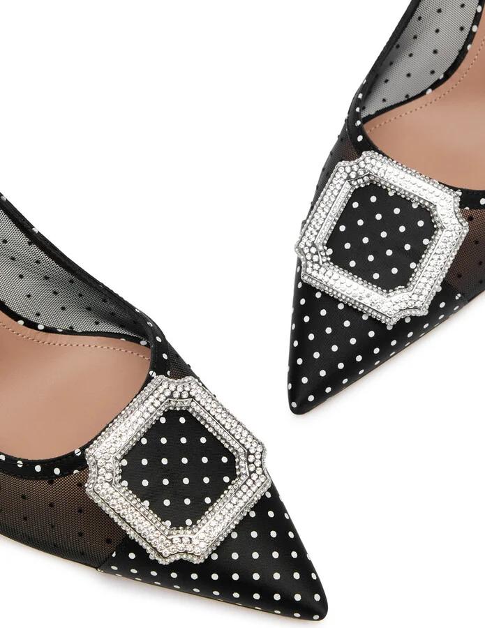 Malone Souliers Monroe 70 Polka-dot Mesh Pumps - Image 3