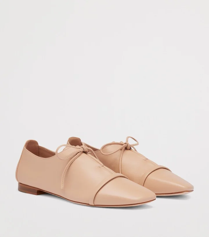 Malone Souliers Nappa Leather Lace-Up Jean Flats - Image 2