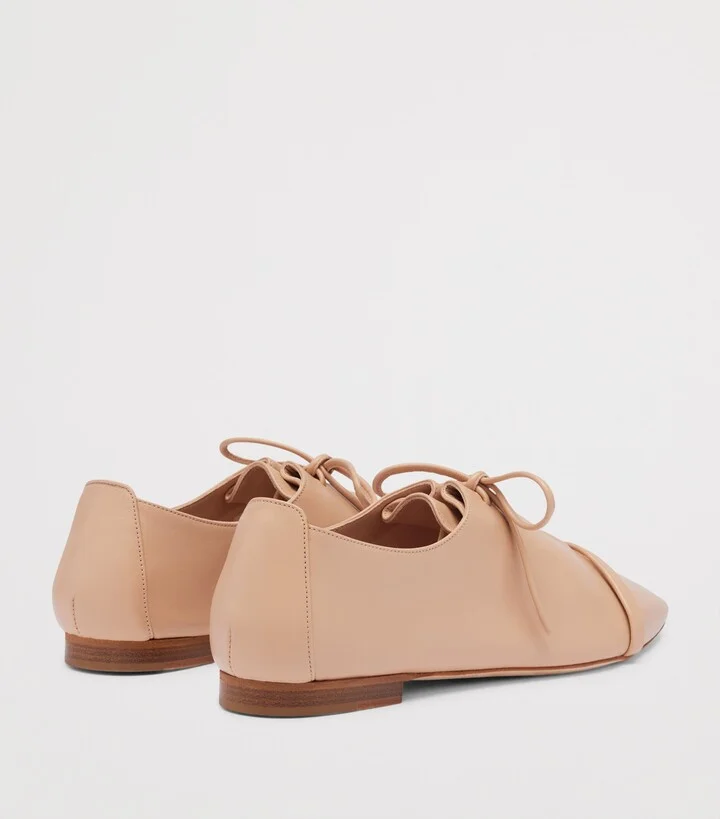 Malone Souliers Nappa Leather Lace-Up Jean Flats - Image 3
