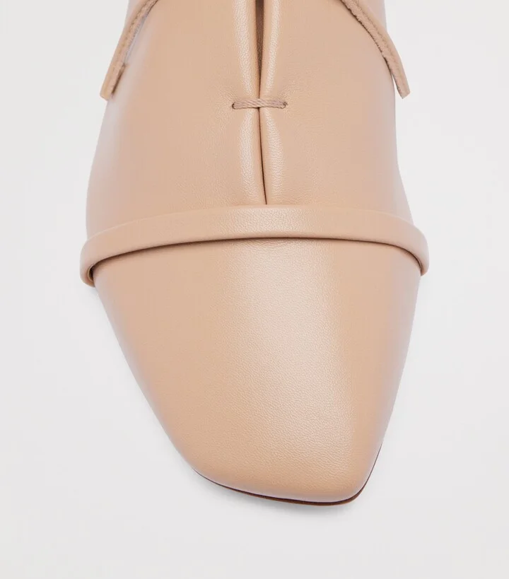 Malone Souliers Nappa Leather Lace-Up Jean Flats - Image 4