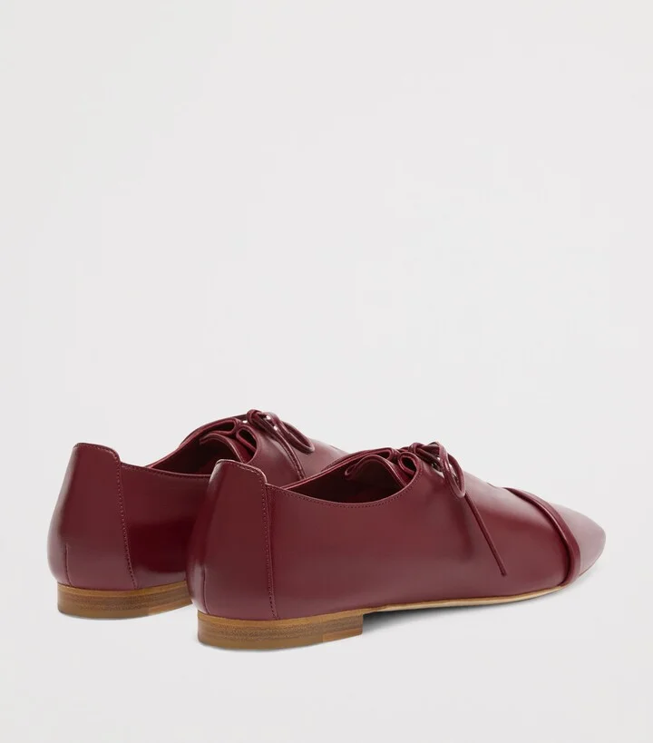 Malone Souliers Nappa Leather Lace-Up Jean Flats - Image 4