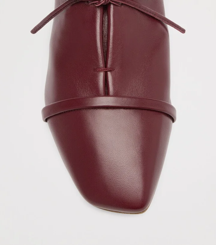 Malone Souliers Nappa Leather Lace-Up Jean Flats - Image 5