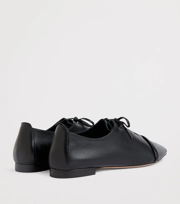 Malone Souliers Nappa Leather Lace-Up Jean Flats - Image 4