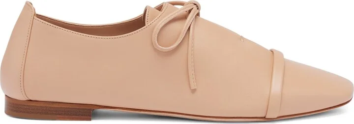 Malone Souliers Nappa Leather Lace-Up Jean Flats