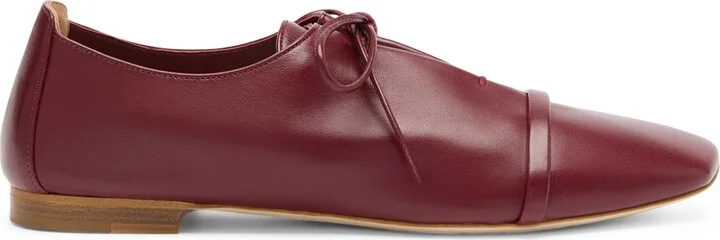 Malone Souliers Nappa Leather Lace-Up Jean Flats