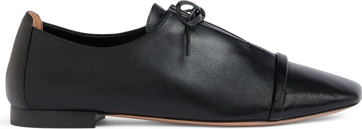 Malone Souliers Nappa Leather Lace-Up Jean Flats