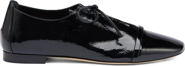 Malone Souliers Patent Leather Jean Lace-up Flats