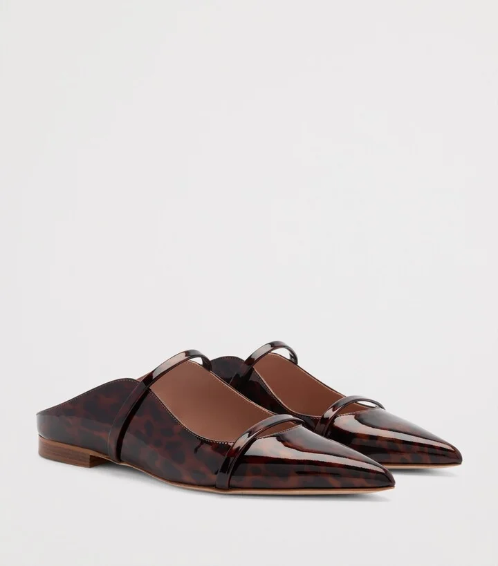 Malone Souliers Patent Leather Leopard Print Maureen Mules - Image 3