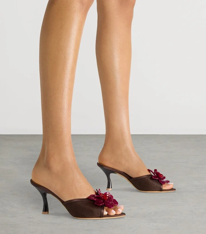 Malone Souliers Raffia Cyd Heeled Sandals 70 - Image 2