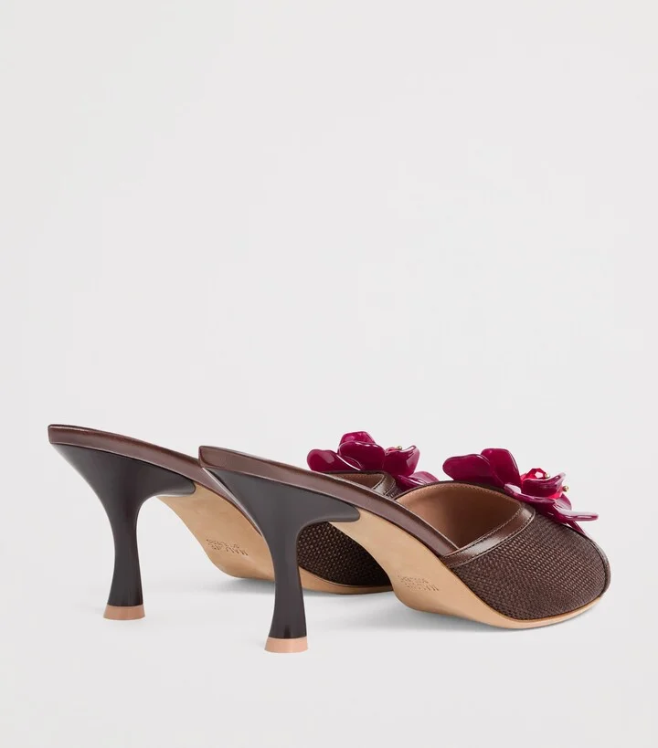 Malone Souliers Raffia Cyd Heeled Sandals 70 - Image 4