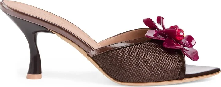 Malone Souliers Raffia Cyd Heeled Sandals 70