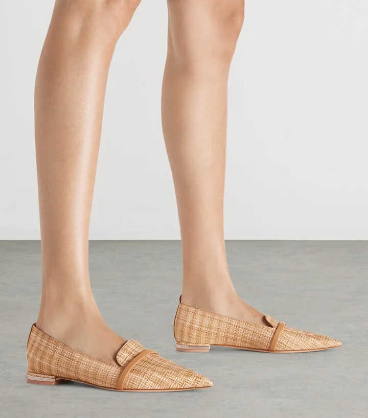 Malone Souliers Raffia Dora Loafers - Image 2
