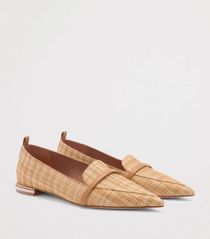 Malone Souliers Raffia Dora Loafers - Image 3