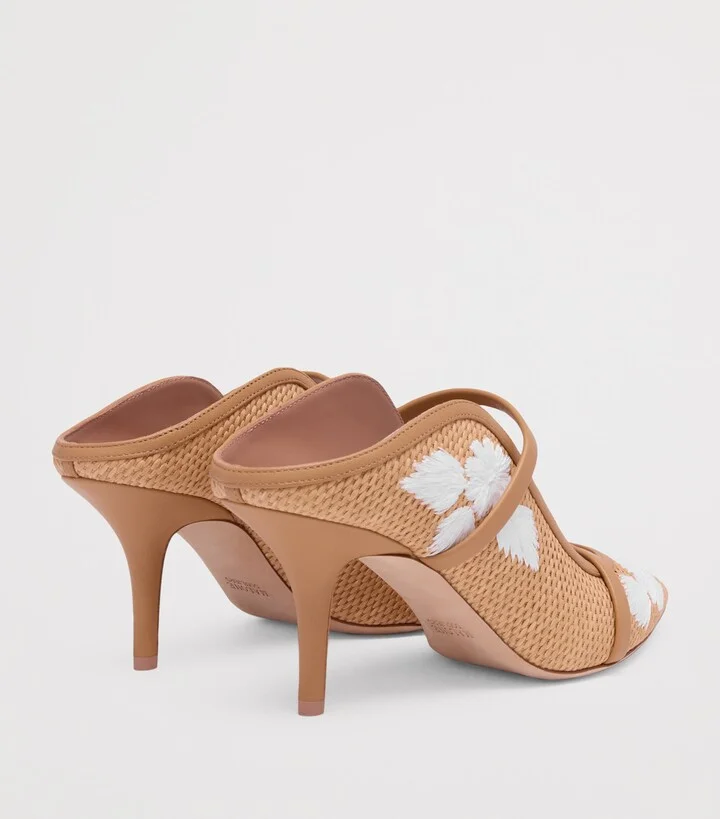 Malone Souliers Raffia Floral Maureen Mules 70 - Image 4