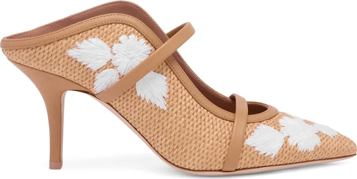 Malone Souliers Raffia Floral Maureen Mules 70