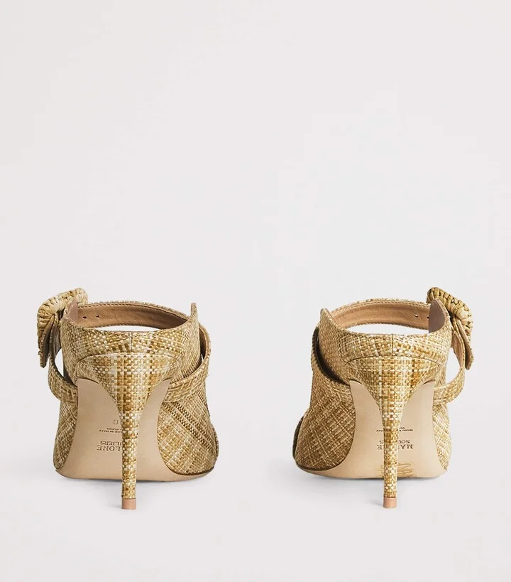 Malone Souliers Raffia Isobel Heeled Sandals 70 - Image 4