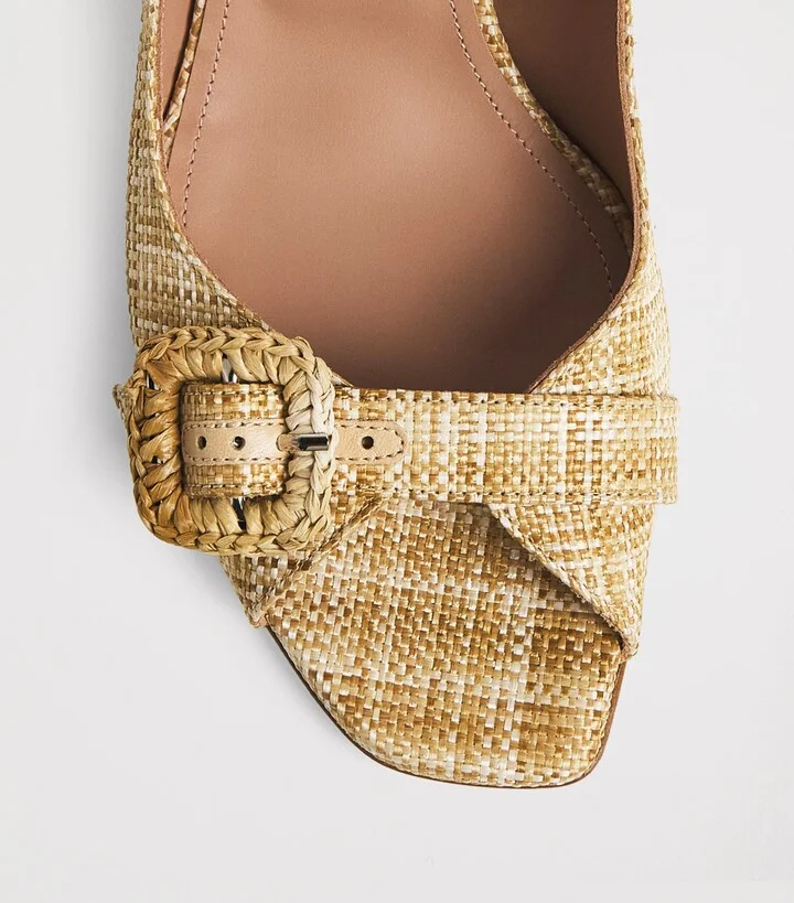 Malone Souliers Raffia Isobel Heeled Sandals 70 - Image 5