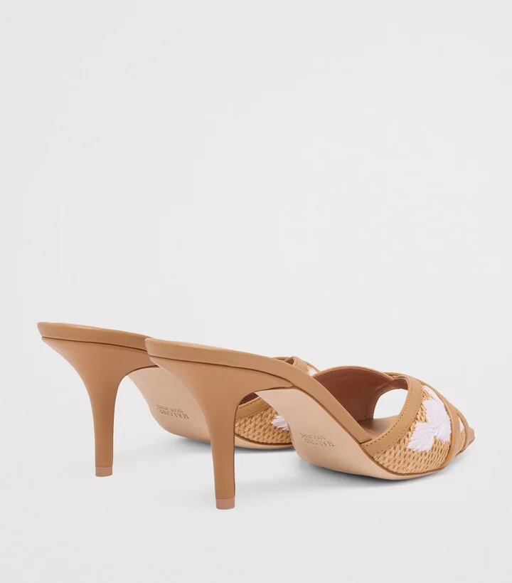 Malone Souliers Raffia Perla Heeled Sandals 70 - Image 4