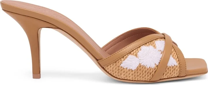 Malone Souliers Raffia Perla Heeled Sandals 70