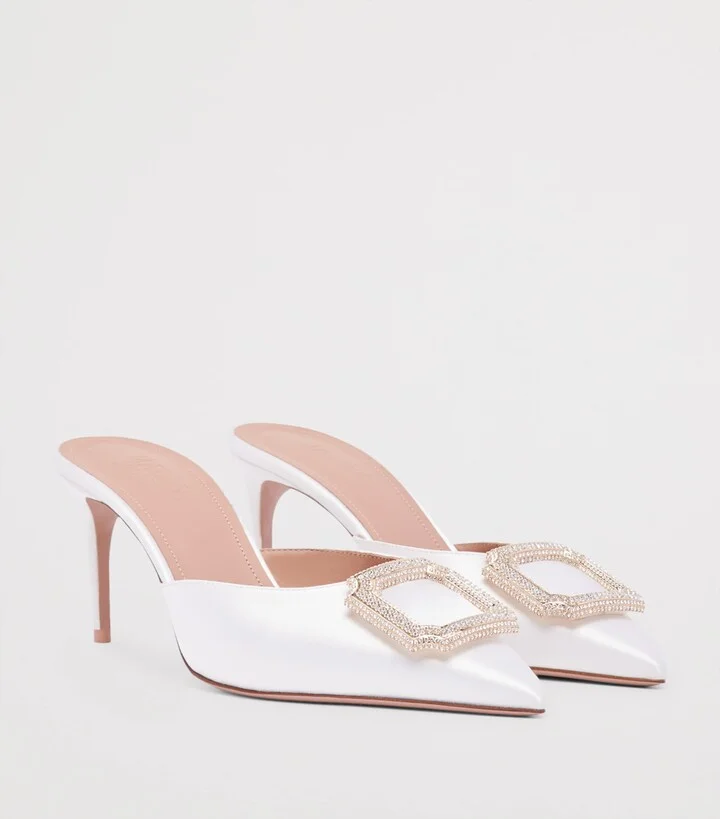 Malone Souliers Satin Mona Mules 70 - Image 3