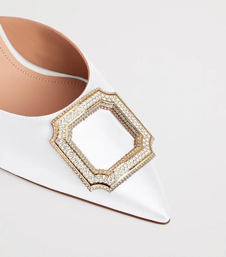 Malone Souliers Satin Mona Mules 70 - Image 5