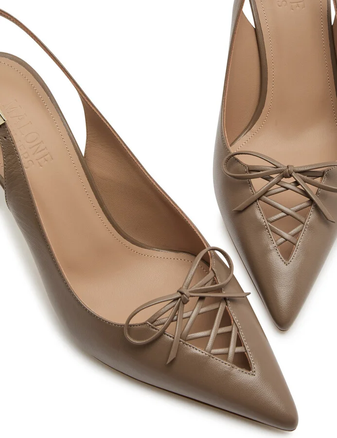 Malone Souliers Trudie 70 Leather Slingback Pumps - Image 3
