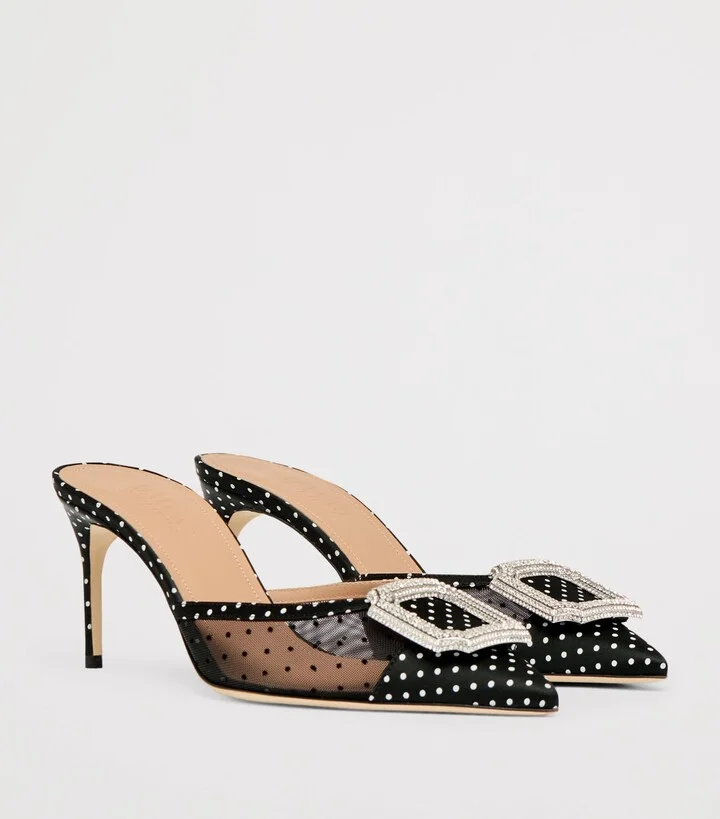 Malone Souliers Tulle Polka Dot Mona Mules 70 - Image 3