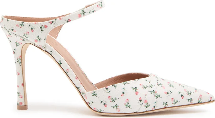Malone Souliers Uma 90 Floral-print Canvas Mules
