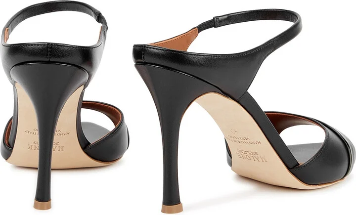 Malone Souliers Una 90 Black Leather Mules - Image 3