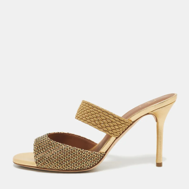 Malone Souliers Woven Lurex Fabric Milena Sandals Size 37