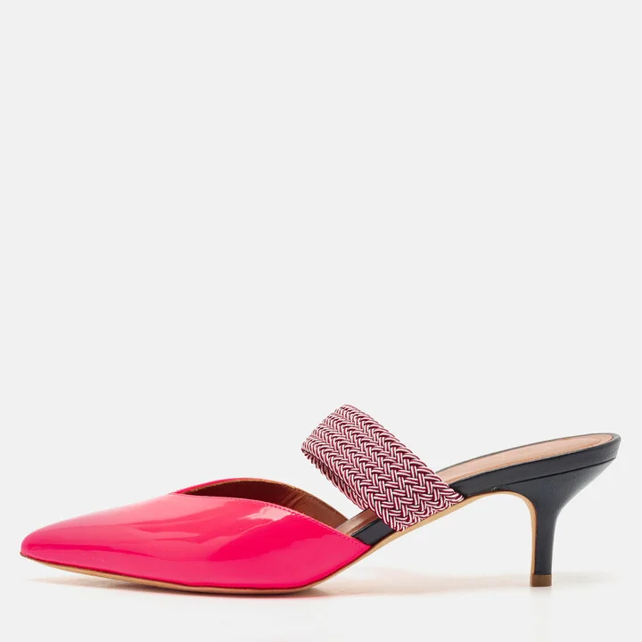 Malone Souliers x Roy Luwolt Pink Leather Slide Sandals Size 41