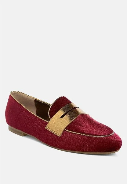 Malta Penny Strap Velvet Loafers Women - Image 2