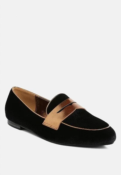 Malta Penny Strap Velvet Loafers Women - Image 3